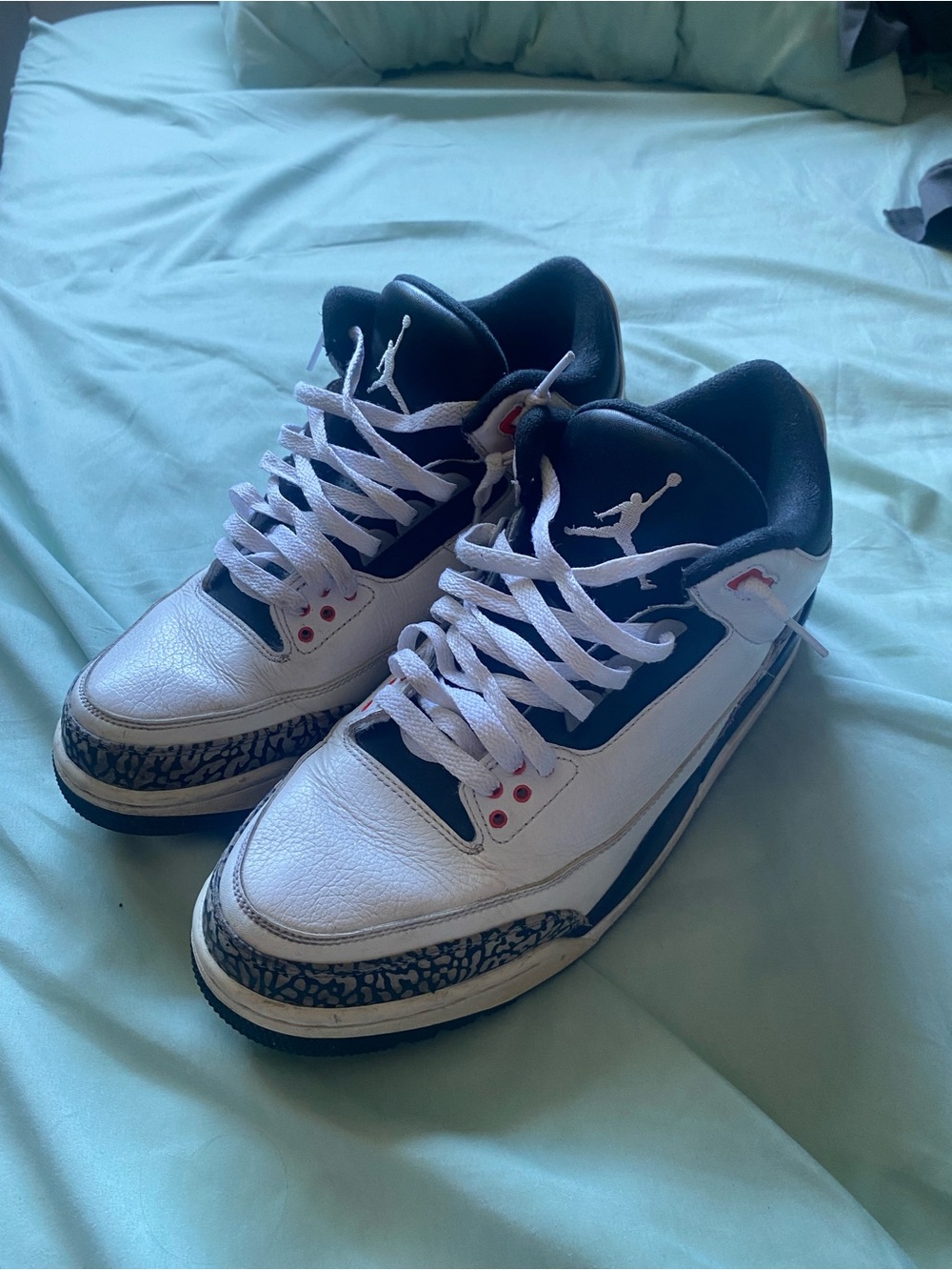 Jordan Retro 3 White Black with Grey Elephant Print